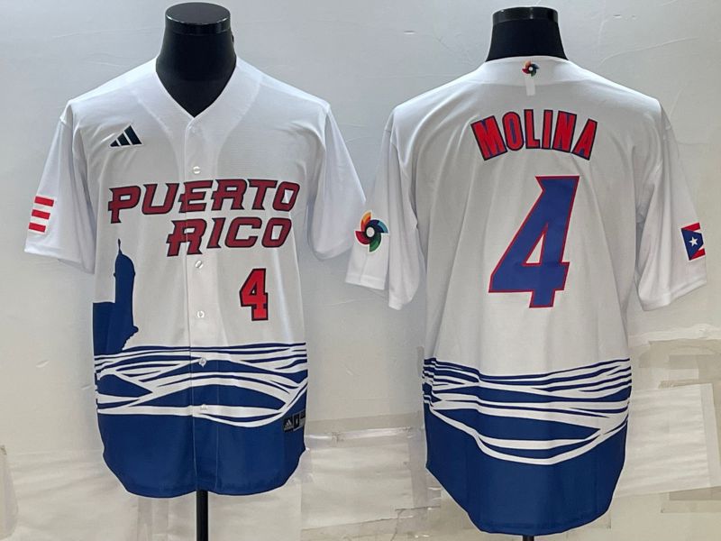 Men 2023 World Cub #4 Molina White MLB Jersey5->more jerseys->MLB Jersey